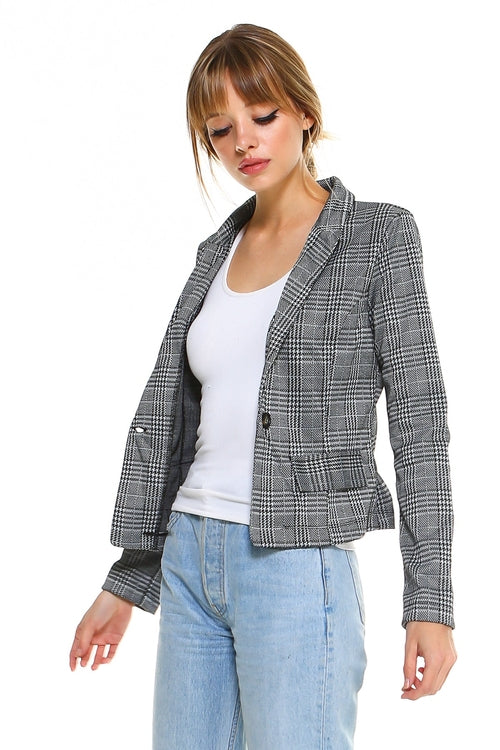 Blazer clásico entallado a cuadros