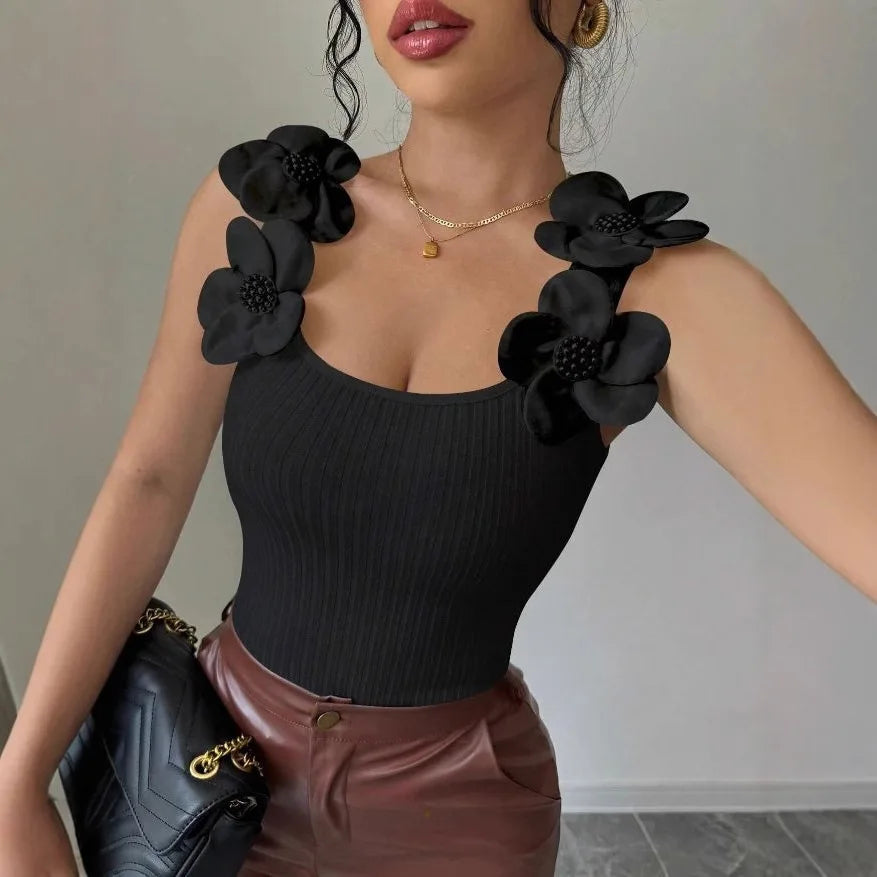 Camiseta sin mangas ajustada para mujer