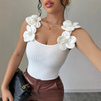 Camiseta sin mangas ajustada para mujer
