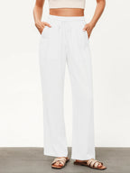 Pantalones casuales rectos con cordón ajustable