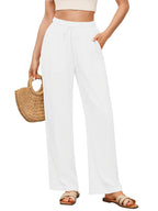 Pantalones casuales rectos con cordón ajustable