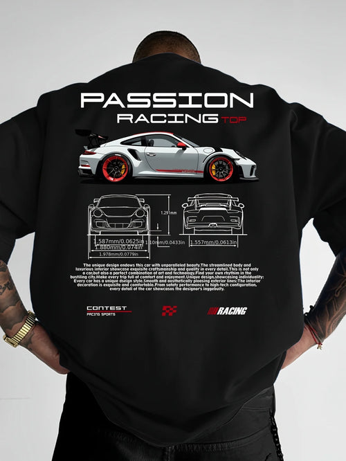Camiseta unisex de verano con estampado de carreras