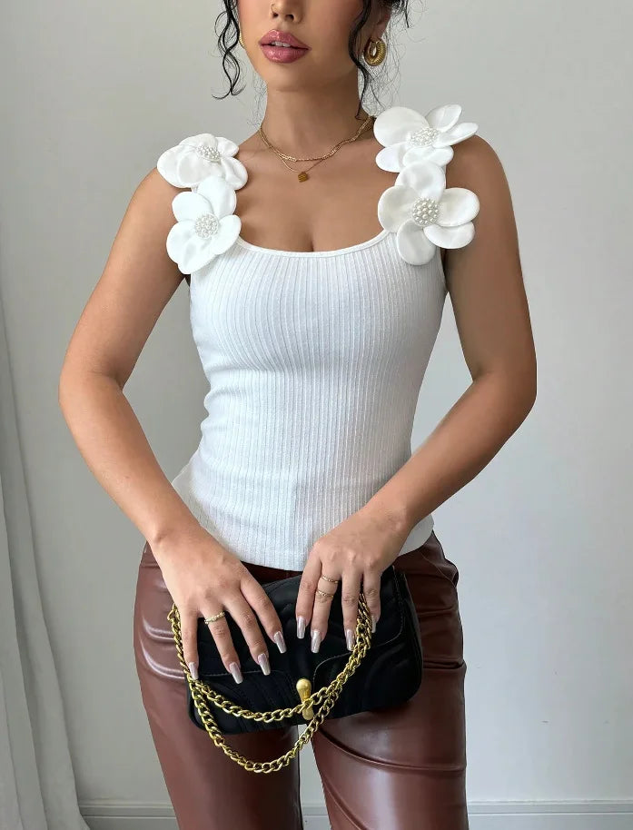 Camiseta sin mangas ajustada para mujer