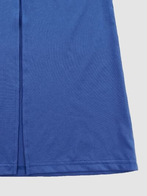 Vestido largo sin espalda, con cordones y sin mangas