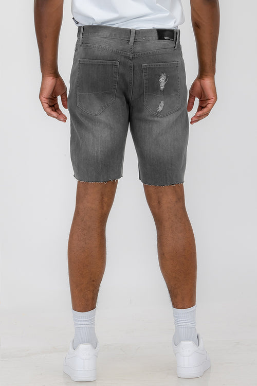 Pantalones cortos vaqueros desgastados para hombre